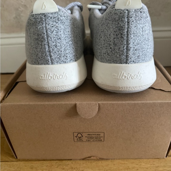 PRE OWNED MEN’S ALLBIRDS WOOL RUNNER MIZZLES DAPPLE GREY SZ 12 - Picture 4 of 8